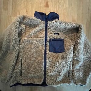 Patagonia Vintage Retro Fleece, Beige and Blue, XL